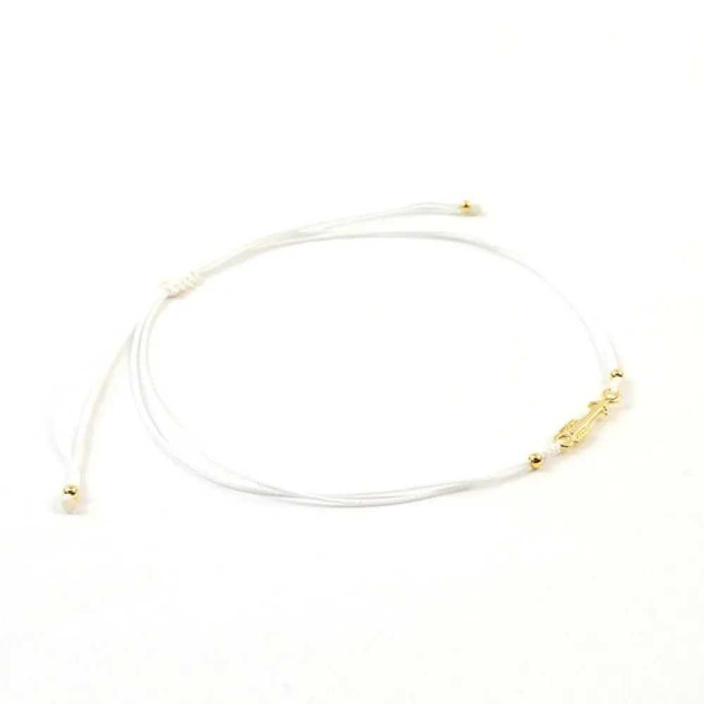 CHALISA T.. Anklets^/ Arrow Silver Notched Cord Anklet
