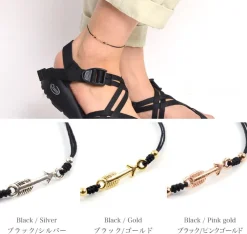 CHALISA T.. Anklets^/ Arrow Silver Notched Cord Anklet