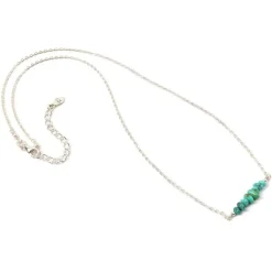 CHALISA T.. Anklets^/ Chips Turquoise Silver Chain 2 Way Jewellery blue