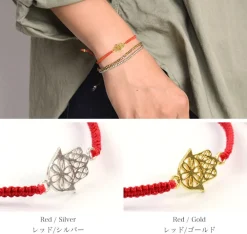 CHALISA T.. Anklets^/ Hamsa Hand Knotted Cord Bracelet