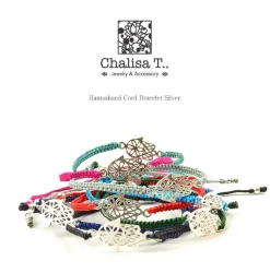 CHALISA T.. Anklets^/ Hamsa Hand Knotted Cord Bracelet
