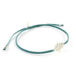 CHALISA T.. Anklets^/ Hamsa Hand Notched Cord Anklet