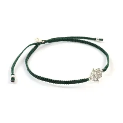 CHALISA T.. Anklets^/ Hamsa Hand Notched Cord Anklet