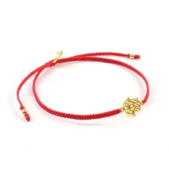 CHALISA T.. Anklets^/ Hamsa Hand Notched Cord Anklet