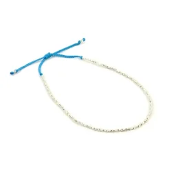 CHALISA T.. Anklets^/ Karen Silver Beads Single Cord Anklet