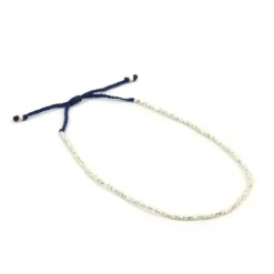 CHALISA T.. Anklets^/ Karen Silver Beads Single Cord Anklet