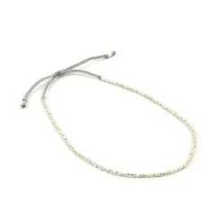 CHALISA T.. Anklets^/ Karen Silver Beads Single Cord Anklet