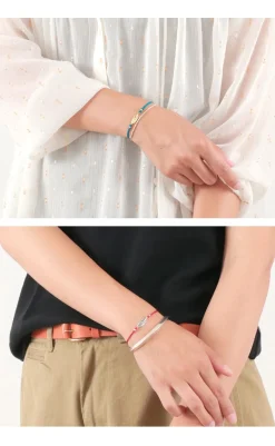 CHALISA T.. Anklets^/ Mini Feather Notched Cord Bracelet