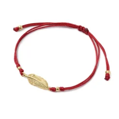 CHALISA T.. Anklets^/ Mini Feather Notched Cord Bracelet