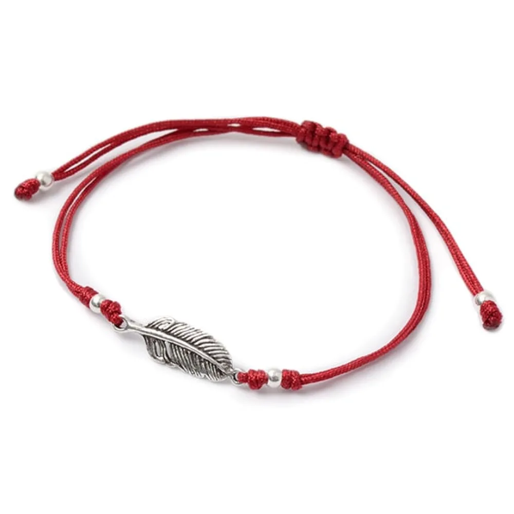 CHALISA T.. Anklets^/ Mini Feather Notting Cord Anklet