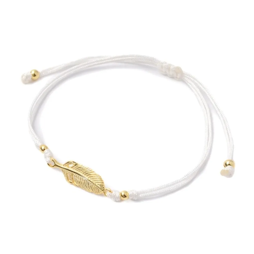 CHALISA T.. Anklets^/ Mini Feather Notting Cord Anklet