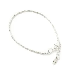 CHALISA T.. Anklets^/ Multi-cut Karen beads & tube beads / bracelet silver