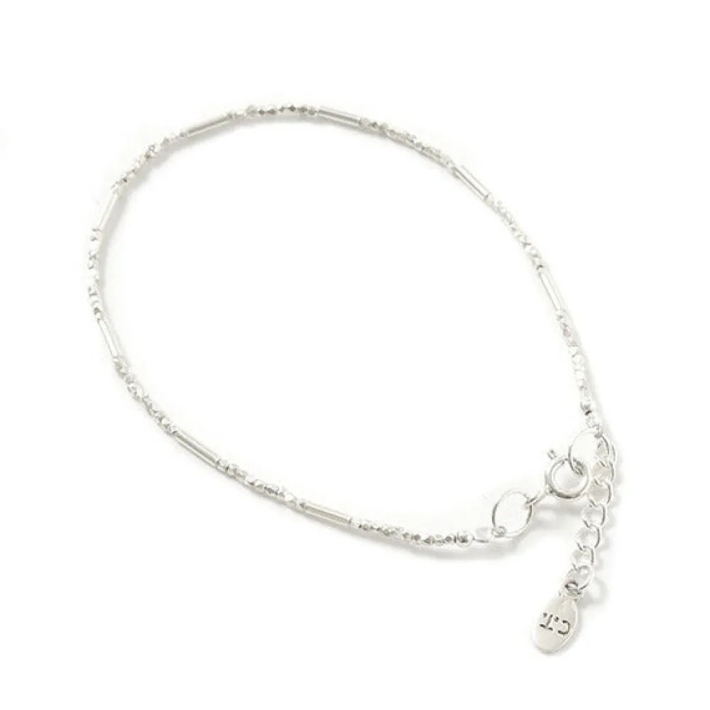 CHALISA T.. Anklets^/ Multi-cut Karen beads & tube beads / bracelet silver