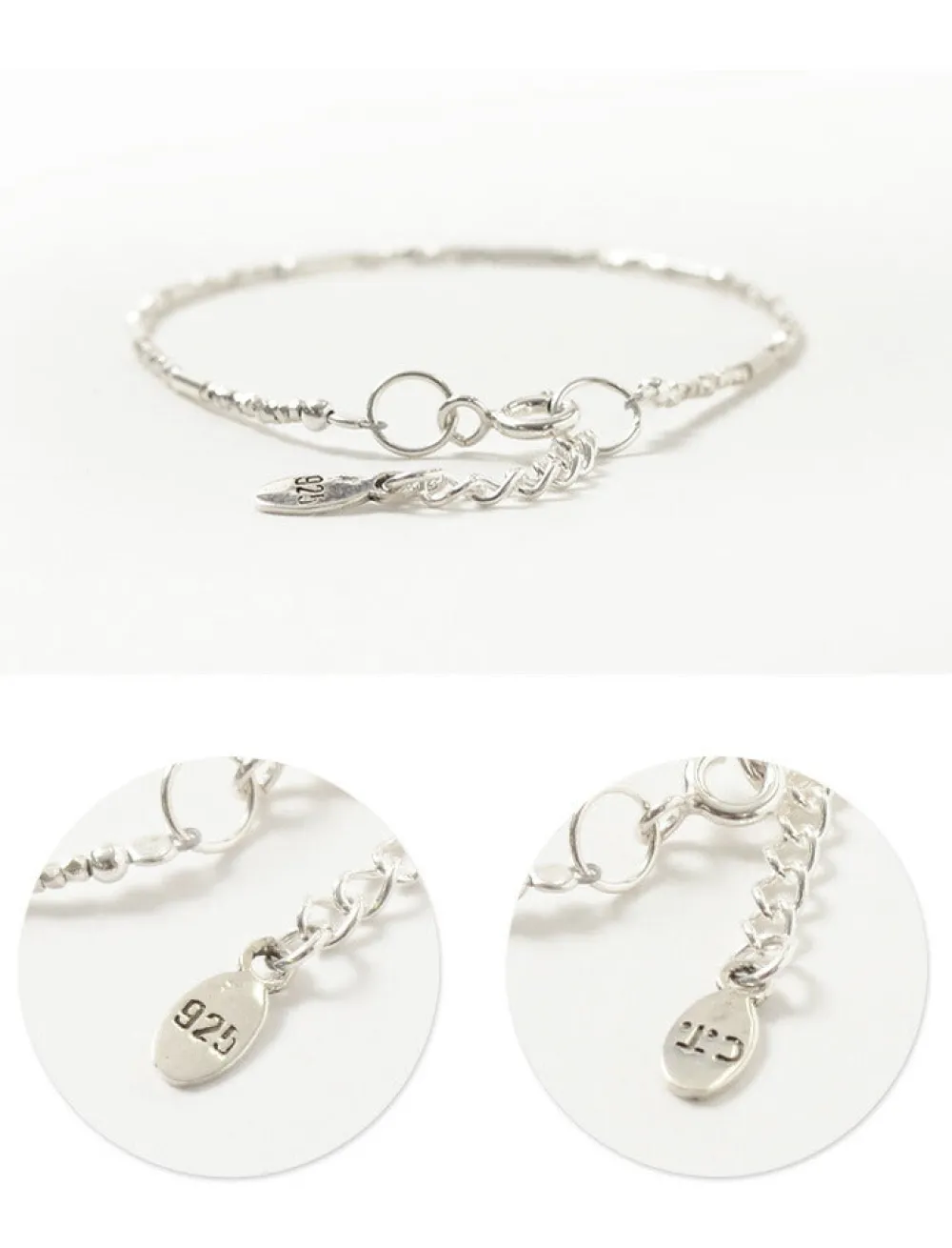 CHALISA T.. Anklets^/ Multi-cut Karen beads & tube beads / bracelet silver