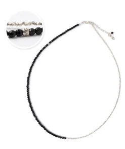CHALISA T.. Anklets^/ Onyx W-Wrap Anklet black