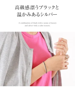 CHALISA T.. Anklets^/ Onyx W-Wrap Bracelet black