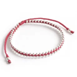 CHALISA T.. Anklets^/ Silver Ball Beads Duo Bracelet