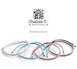 CHALISA T.. Anklets^/ Silver Ball Beads Duo Bracelet