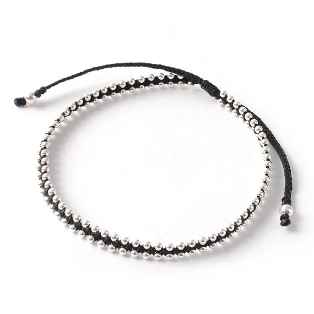 CHALISA T.. Anklets^/ Silver Ball Bead Duo Anklet