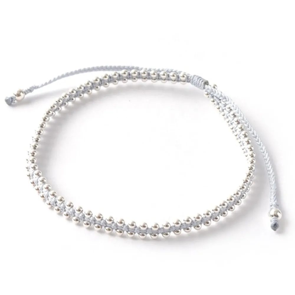 CHALISA T.. Anklets^/ Silver Ball Bead Duo Anklet