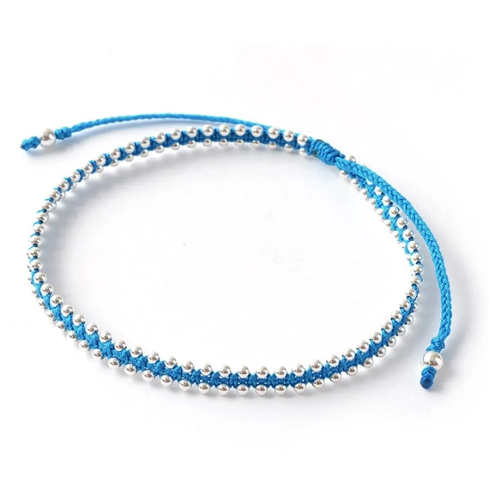 CHALISA T.. Anklets^/ Silver Ball Bead Duo Anklet
