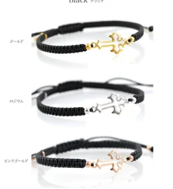CHALISA T.. Anklets^/ Silver Cross Knotting Cord Anklet