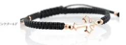 CHALISA T.. Anklets^/ Silver Cross Knotting Cord Anklet