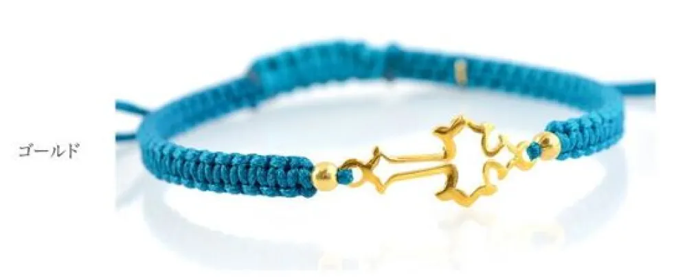 CHALISA T.. Anklets^/ Silver Cross Knotting Cord Anklet