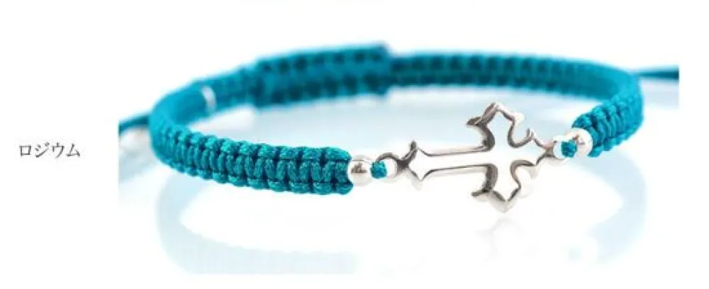 CHALISA T.. Anklets^/ Silver Cross Knotting Cord Anklet