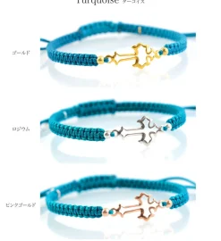 CHALISA T.. Anklets^/ Silver Cross Knotting Cord Anklet