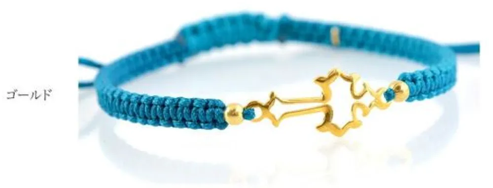 CHALISA T.. Bracelets^/ Silver cross notched cord bracelet