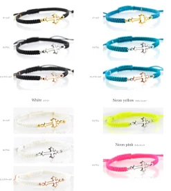 CHALISA T.. Bracelets^/ Silver cross notched cord bracelet