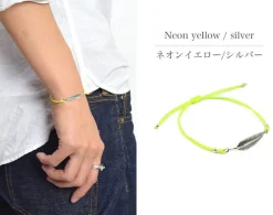 CHALISA T.. Anklets^/ Silver feather knotted cord bracelet