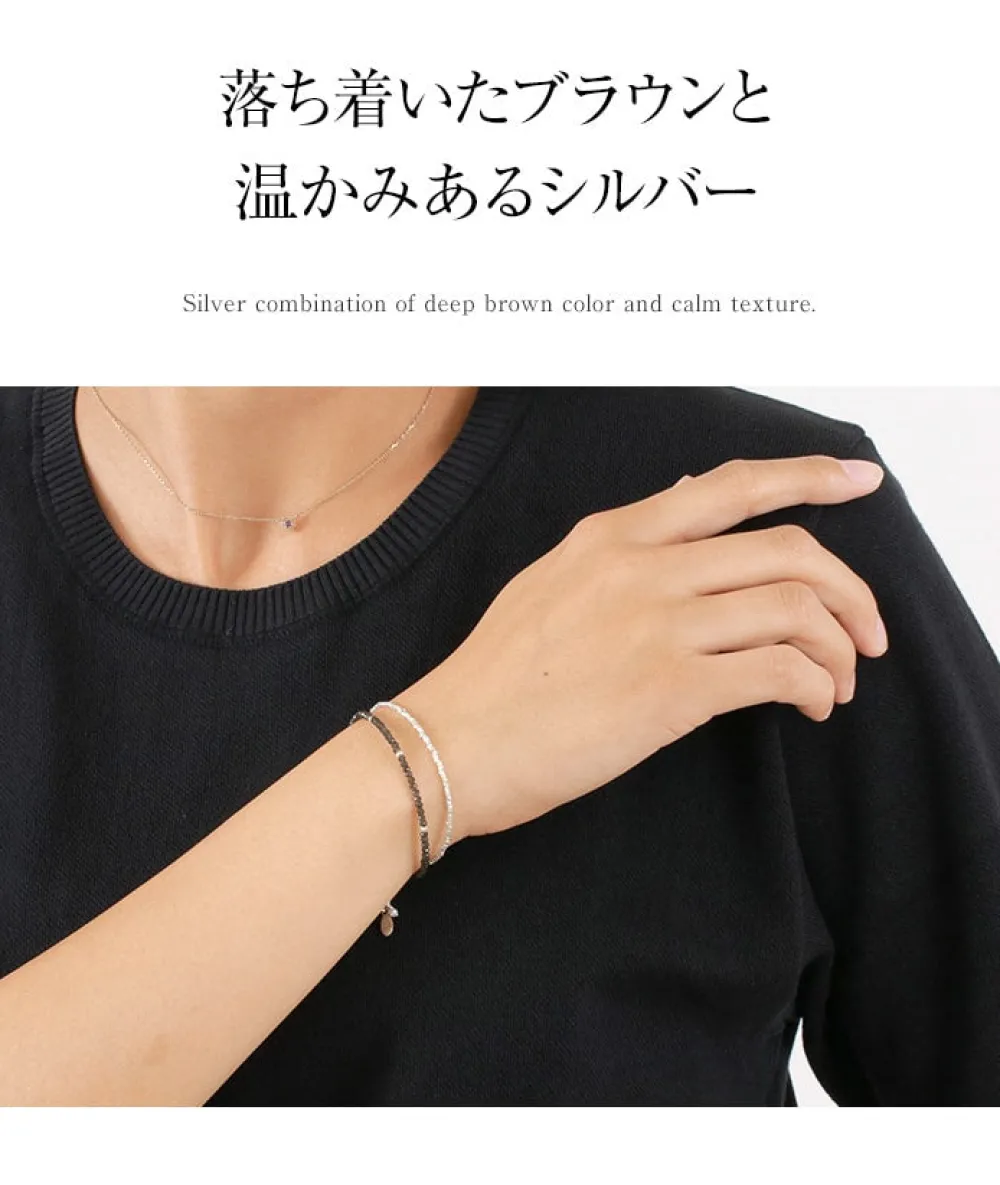 CHALISA T.. Anklets^/ Smoky Quartz W-Wrap Bracelet darkgray