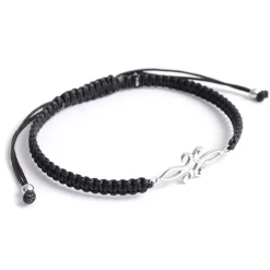 CHALISA T.. Anklets^/ Symmetrical Flower Pattern Notched Cord Anklet