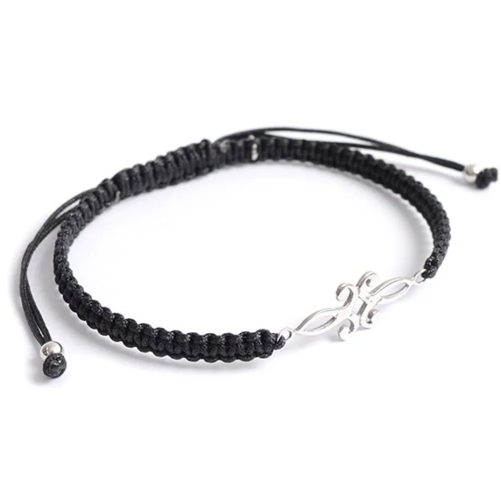 CHALISA T.. Anklets^/ Symmetrical Flower Pattern Notched Cord Anklet