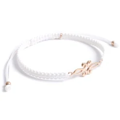 CHALISA T.. Anklets^/ Symmetrical Flower Pattern Notched Cord Anklet