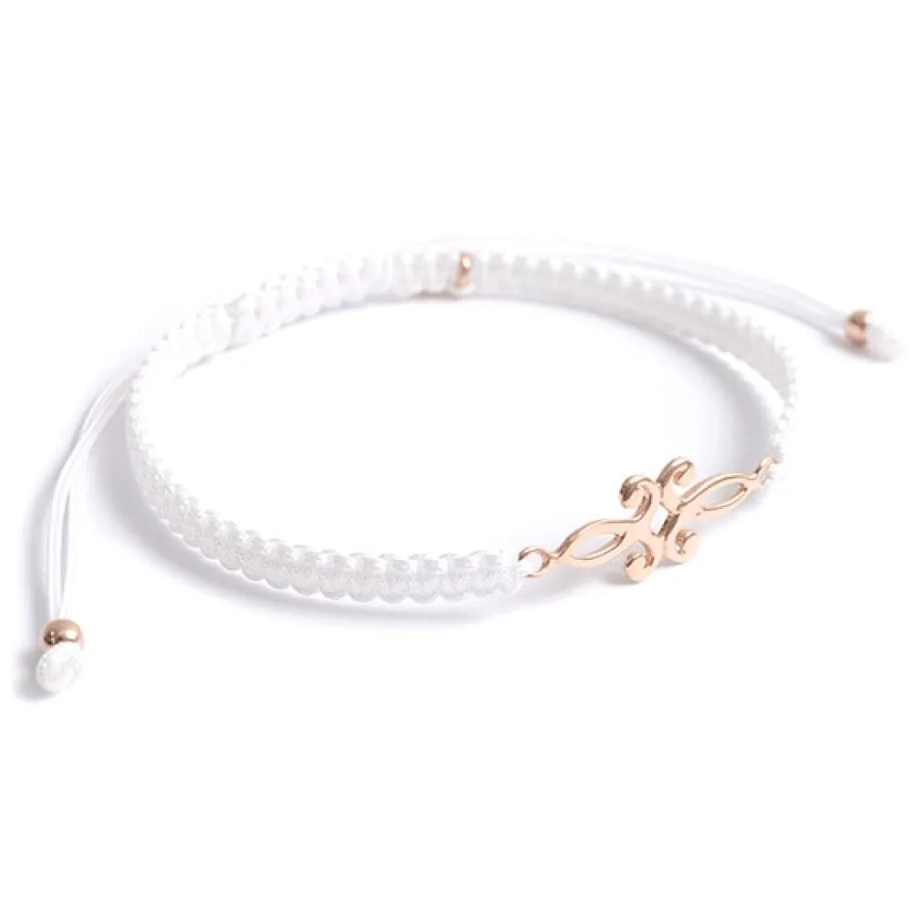 CHALISA T.. Anklets^/ Symmetrical Flower Pattern Notched Cord Anklet