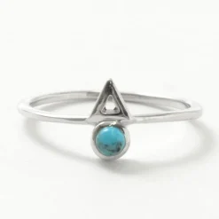 CHALISA T.. Anklets^/ Turquoise Circle Triangle Extra Fine Ring blue