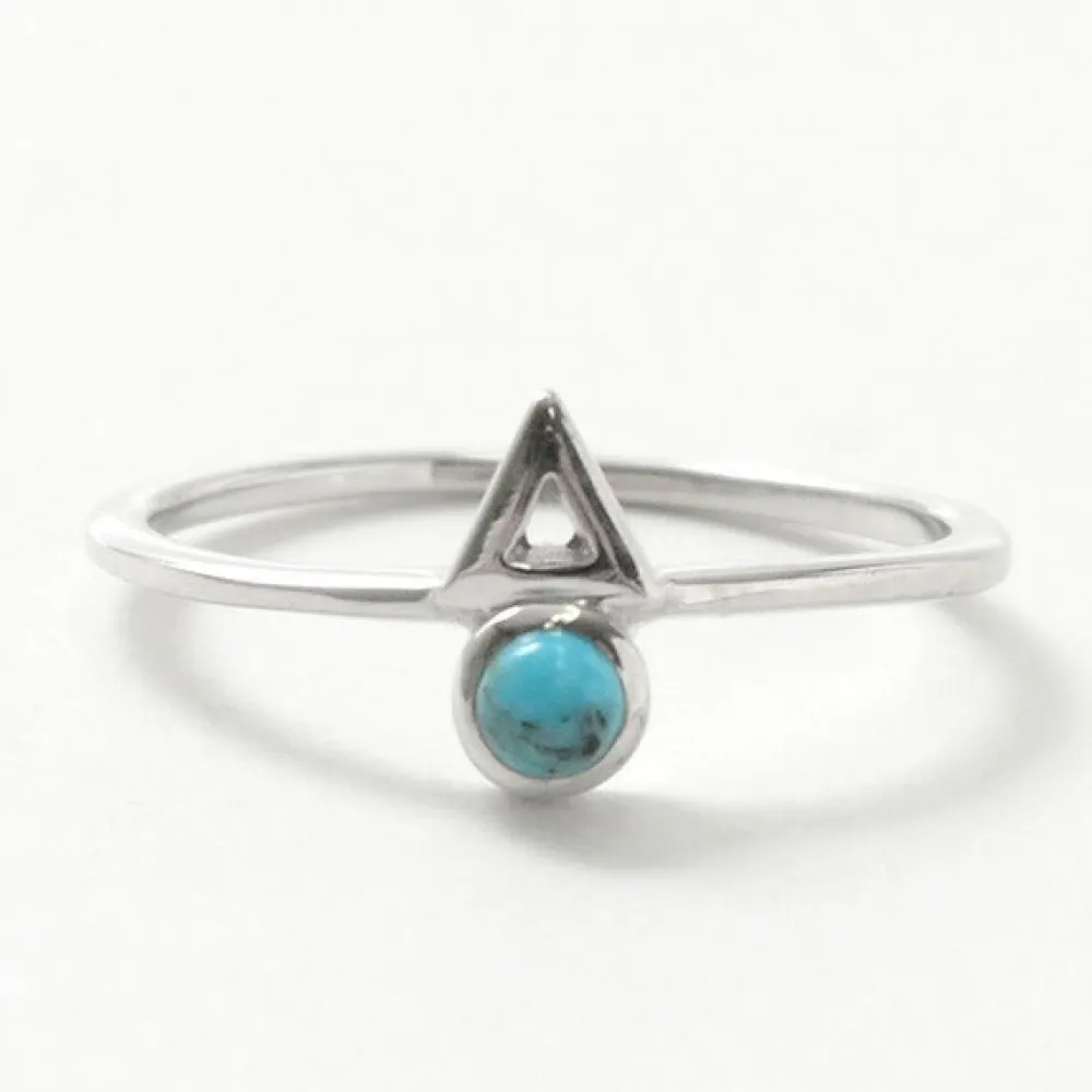 CHALISA T.. Anklets^/ Turquoise Circle Triangle Extra Fine Ring blue