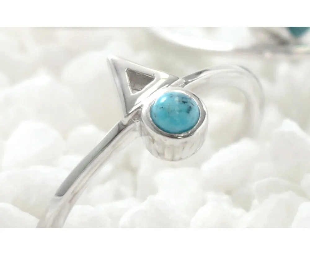 CHALISA T.. Anklets^/ Turquoise Circle Triangle Extra Fine Ring blue