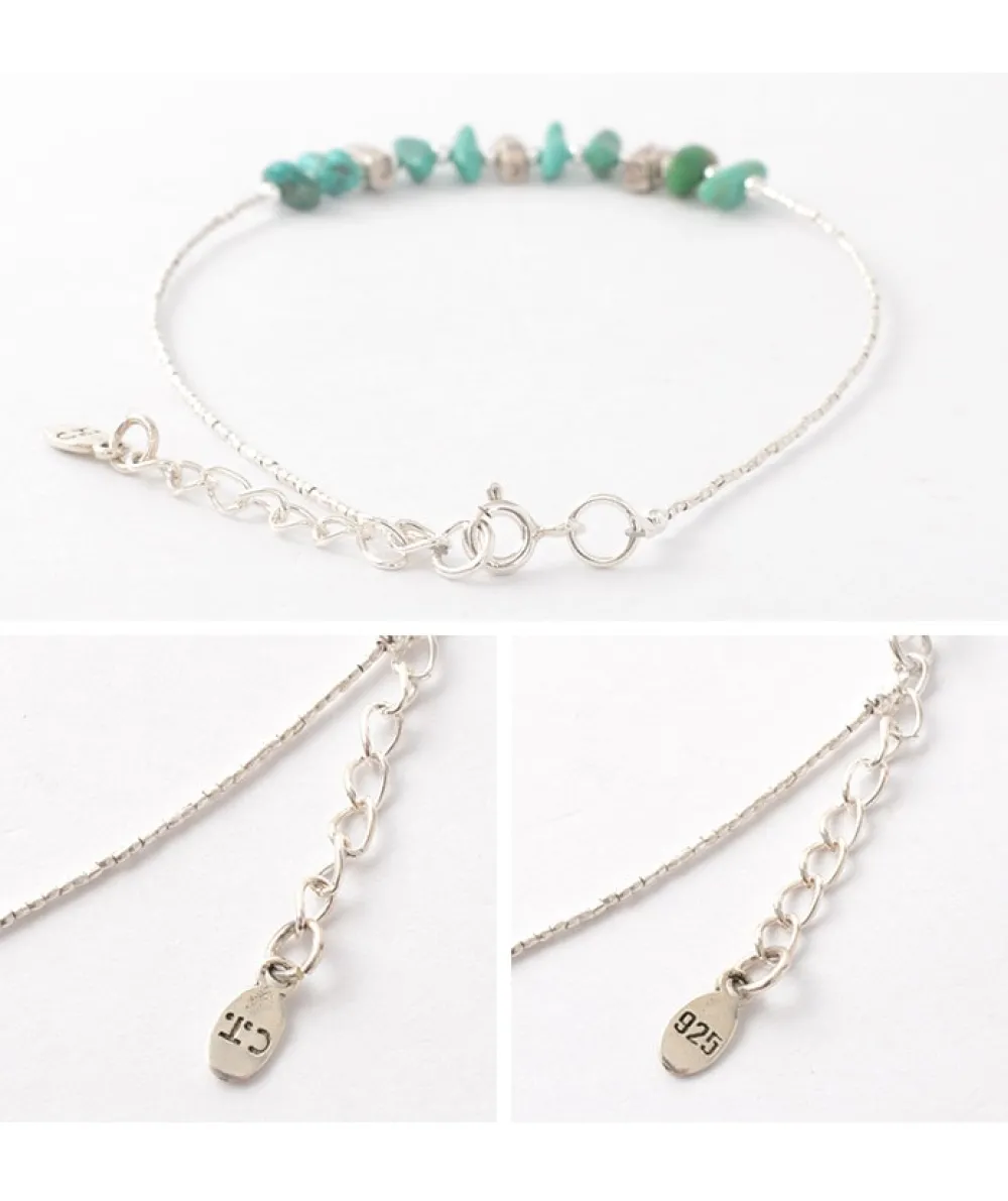 CHALISA T.. Anklets^/ Turquoise Tiny Beads Anklet blue