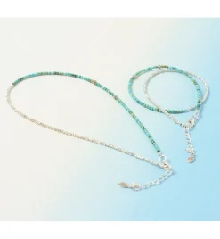 CHALISA T.. Anklets^/ Turquoise W Wrap Bracelet Karen Silver blue