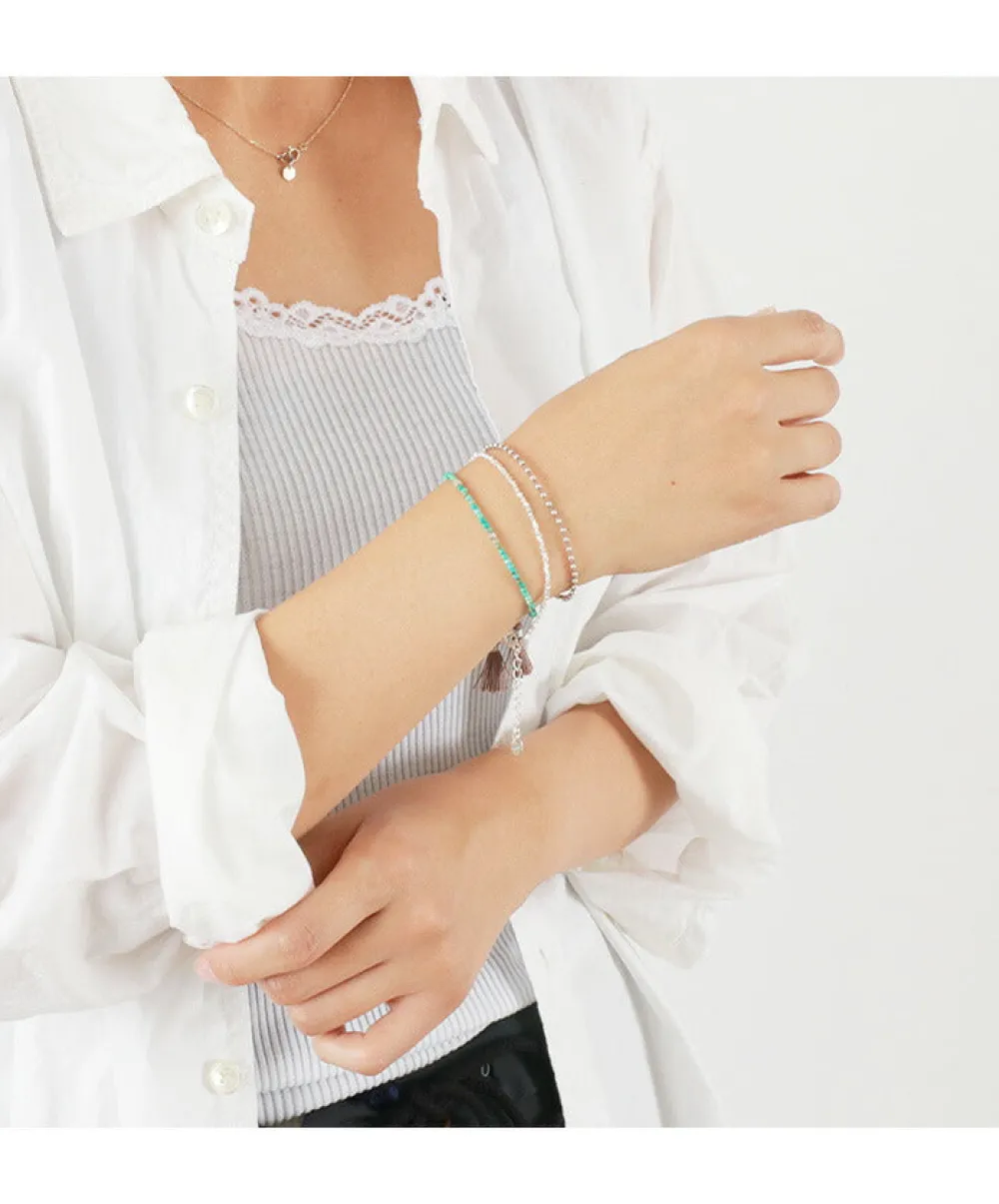 CHALISA T.. Anklets^/ Turquoise W Wrap Bracelet Karen Silver blue