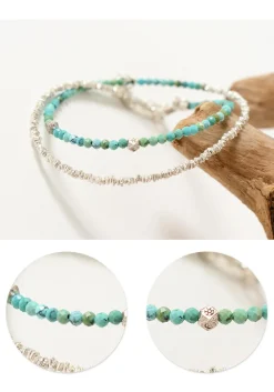 CHALISA T.. Anklets^/ Turquoise W Wrap Bracelet Karen Silver blue