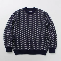 COOHEM Knits^/ Big Birds Eye Knit Pullover navy