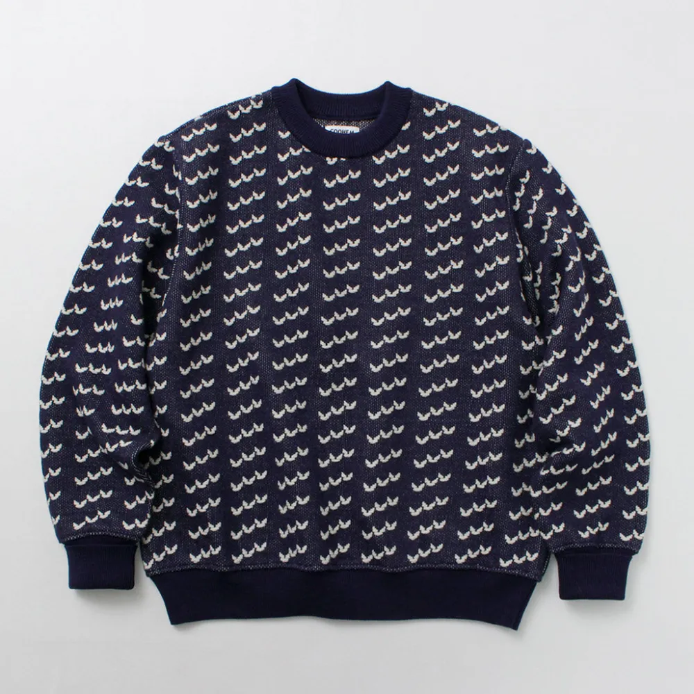 COOHEM Knits^/ Big Birds Eye Knit Pullover navy