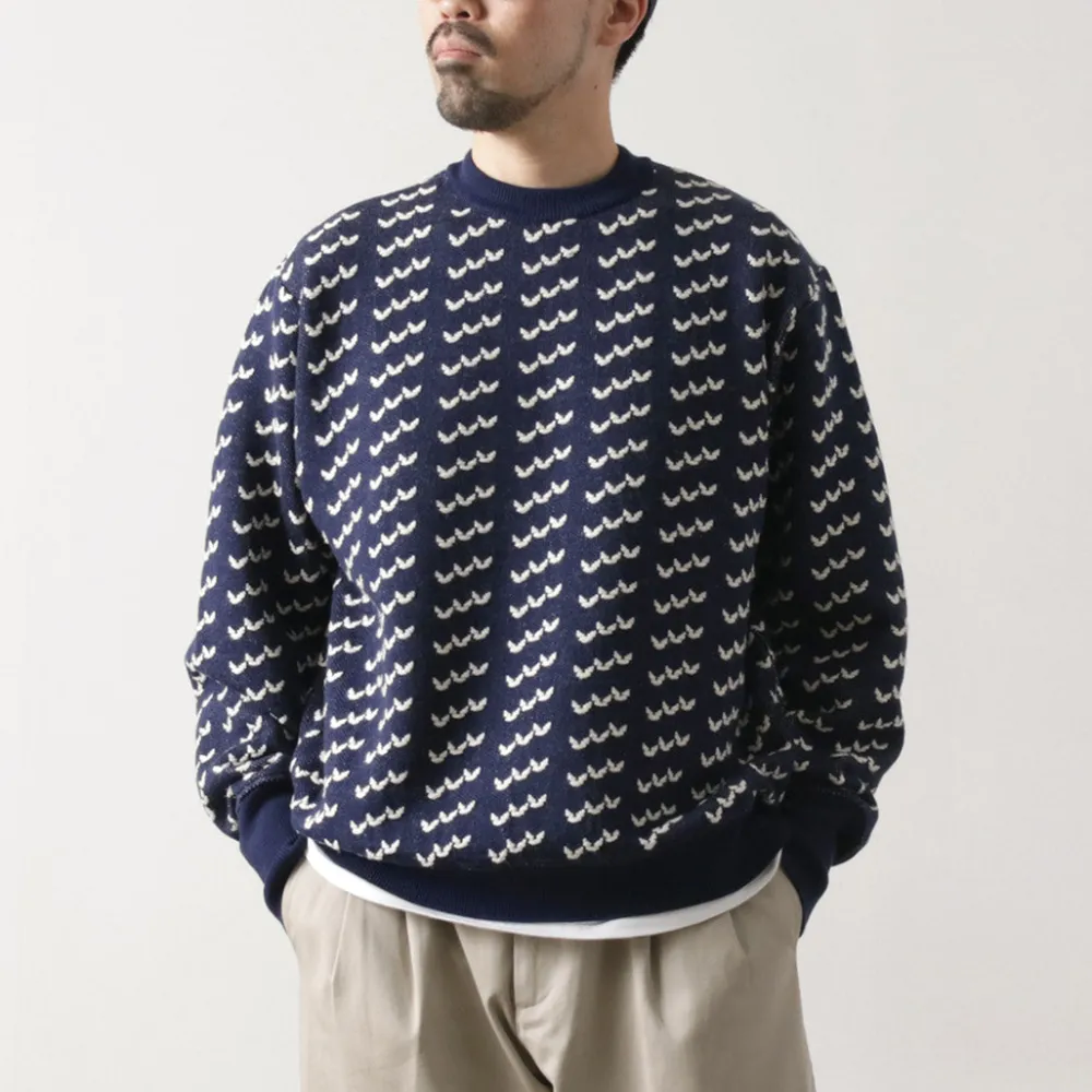 COOHEM Knits^/ Big Birds Eye Knit Pullover navy