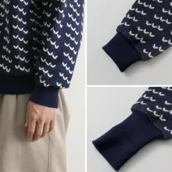 COOHEM Knits^/ Big Birds Eye Knit Pullover navy