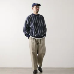 COOHEM Knits^/ Big Birds Eye Knit Pullover navy